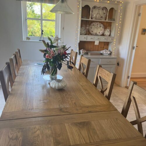 Dining area at the Celtic Flame Yoga Retreat in Pembrokeshire